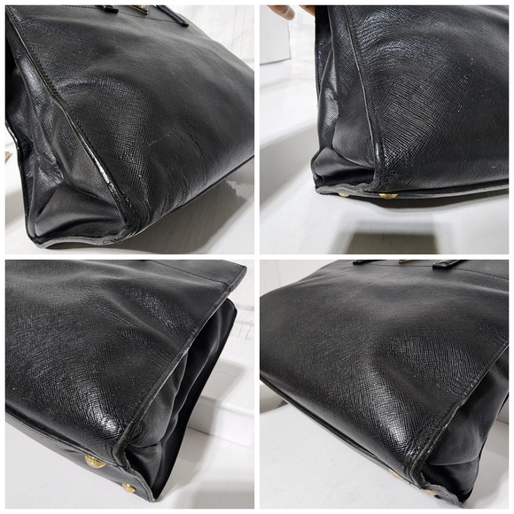 Prada Saffiano Soft Triple Pocket Tote Bag Black - Picture 13 of 16